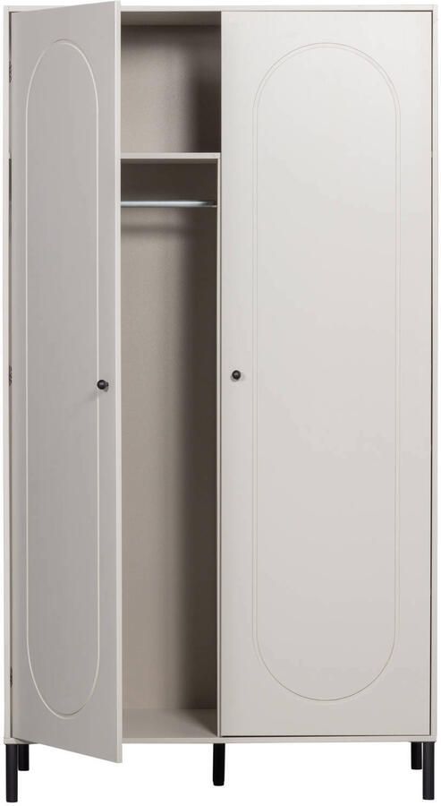 WOOOD Xina Garderobekast Grenen Wolkengrijs 202x110x58 - Foto 2