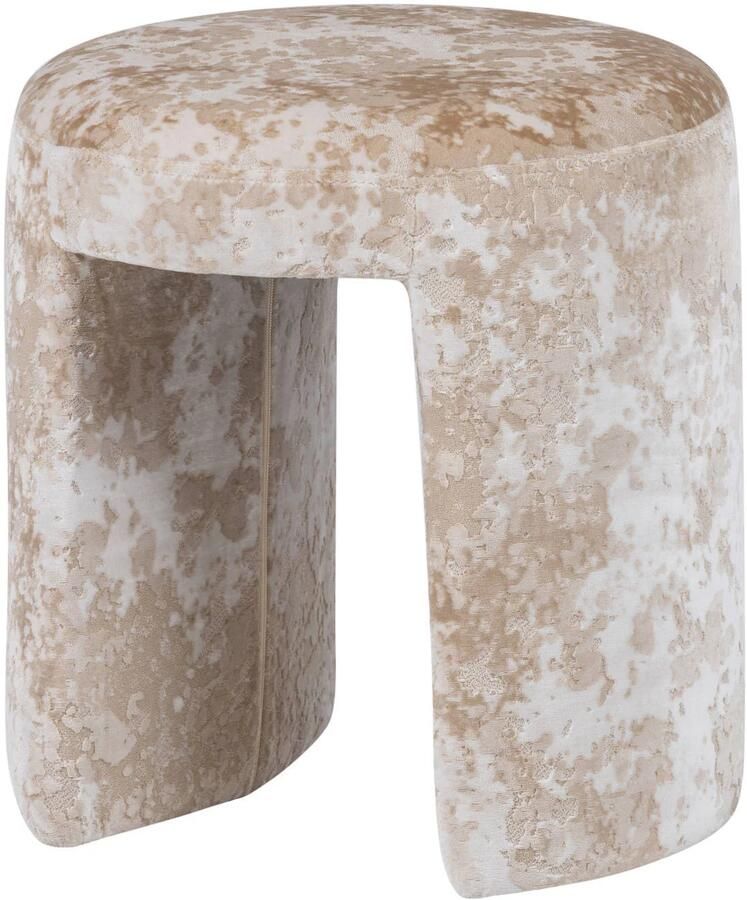 WOOOD Charlie Kruk Gestoffeerd Geweven Stof Beige 47x45x45 cm
