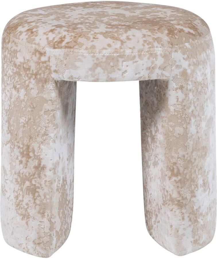 WOOOD Charlie Kruk Gestoffeerd Geweven Stof Beige 47x45x45 cm - Foto 3