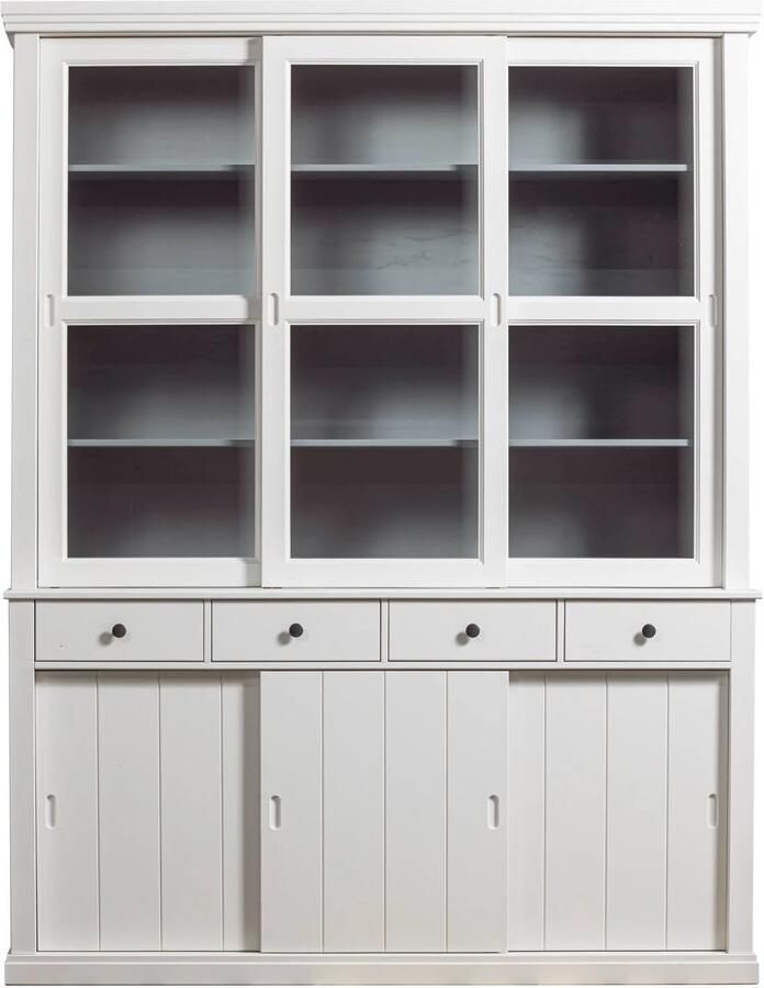 WOOOD Lagos Vitrinekast Grenen Wit 214x166x48 - Foto 4