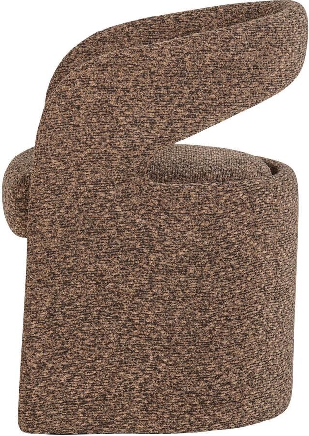 WOOOD Lanor Eetkamerstoel Grove Bouclé Bruin 76x58x57 - Foto 3
