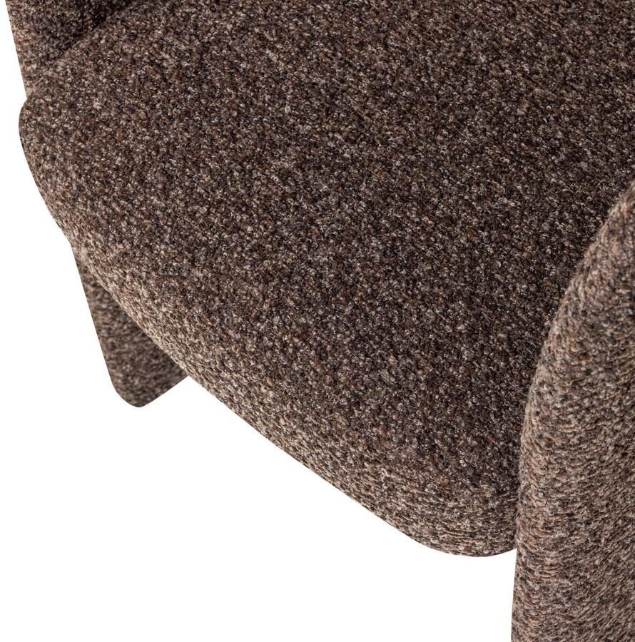 WOOOD Lanor Eetkamerstoel Grove Bouclé Donkerbruin 76x58x57 - Foto 3