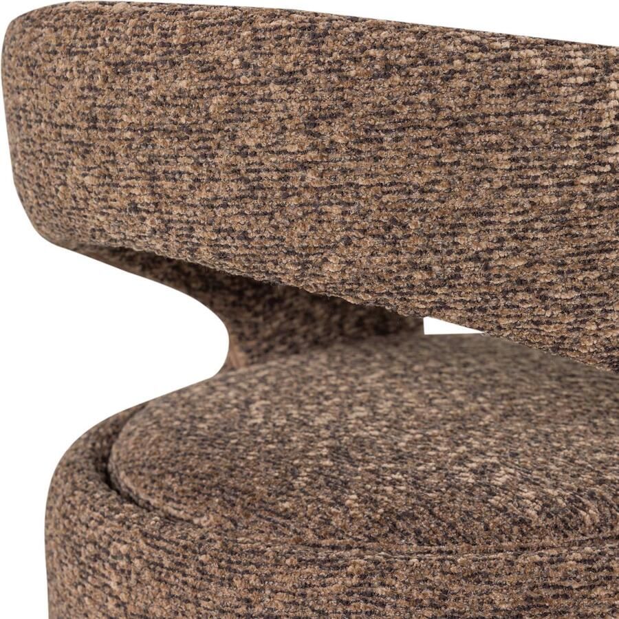 WOOOD Lanor Eetkamerstoel Grove Bouclé Bruin 76x58x57