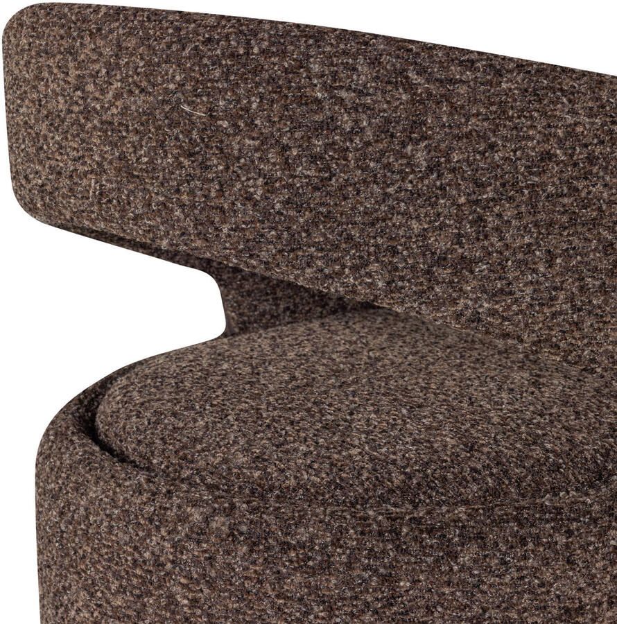 WOOOD Lanor Eetkamerstoel Grove Bouclé Donkerbruin 76x58x57 - Foto 2