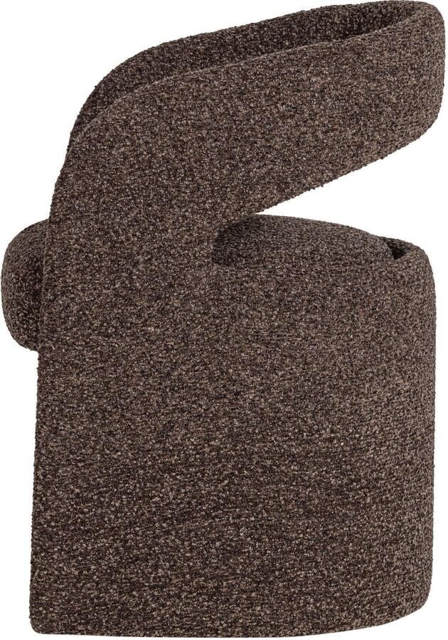 WOOOD Lanor Eetkamerstoel Grove Bouclé Donkerbruin 76x58x57 - Foto 3
