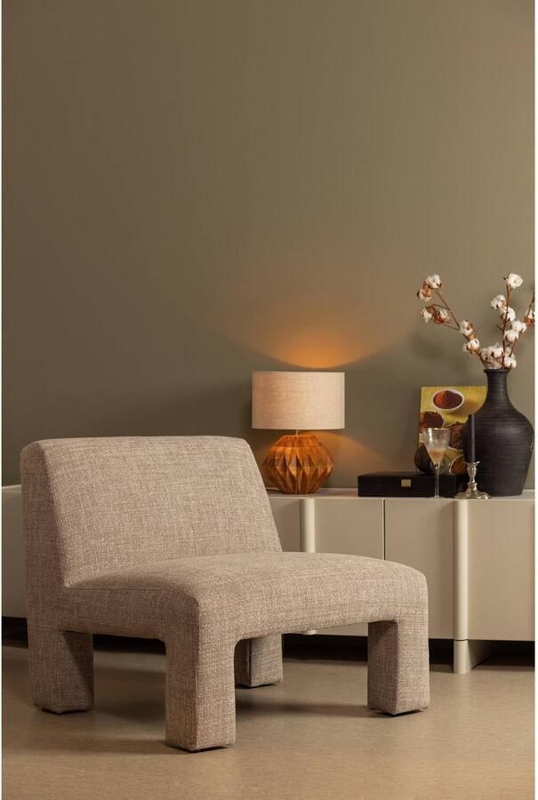 WOOOD Lavid Fauteuil Geweven Stof Naturel Beige 73x74x84 cm - Foto 3