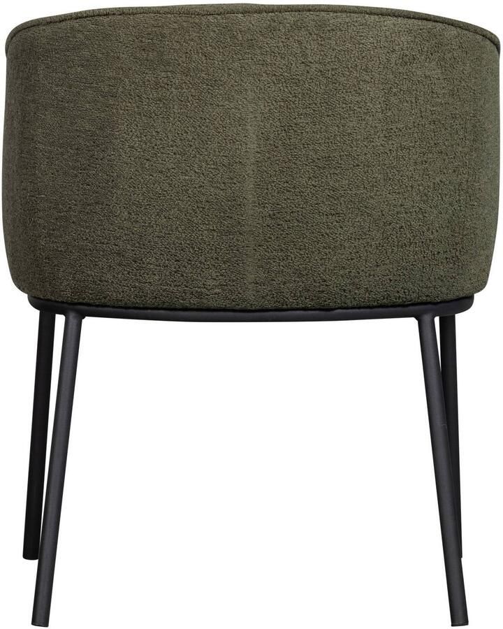 WOOOD Leon Eetkamerstoel Bouclé Stof Forest Green Groen 77x61x63 cm - Foto 4