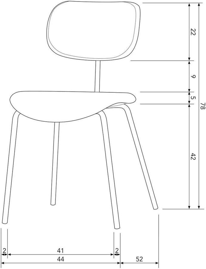 WOOOD Link Eetkamerstoelen Polypropyleen Zand Set van 2 - Foto 4