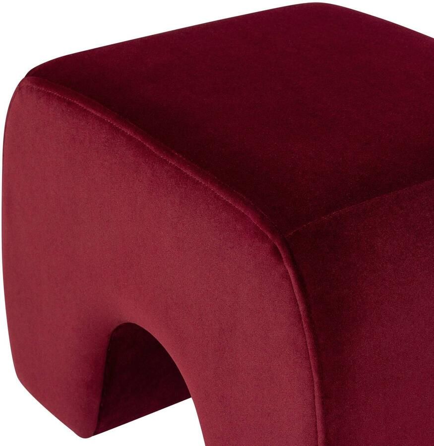 WOOOD Lucen Poef Velvet Bordeauxrood 40x54x37