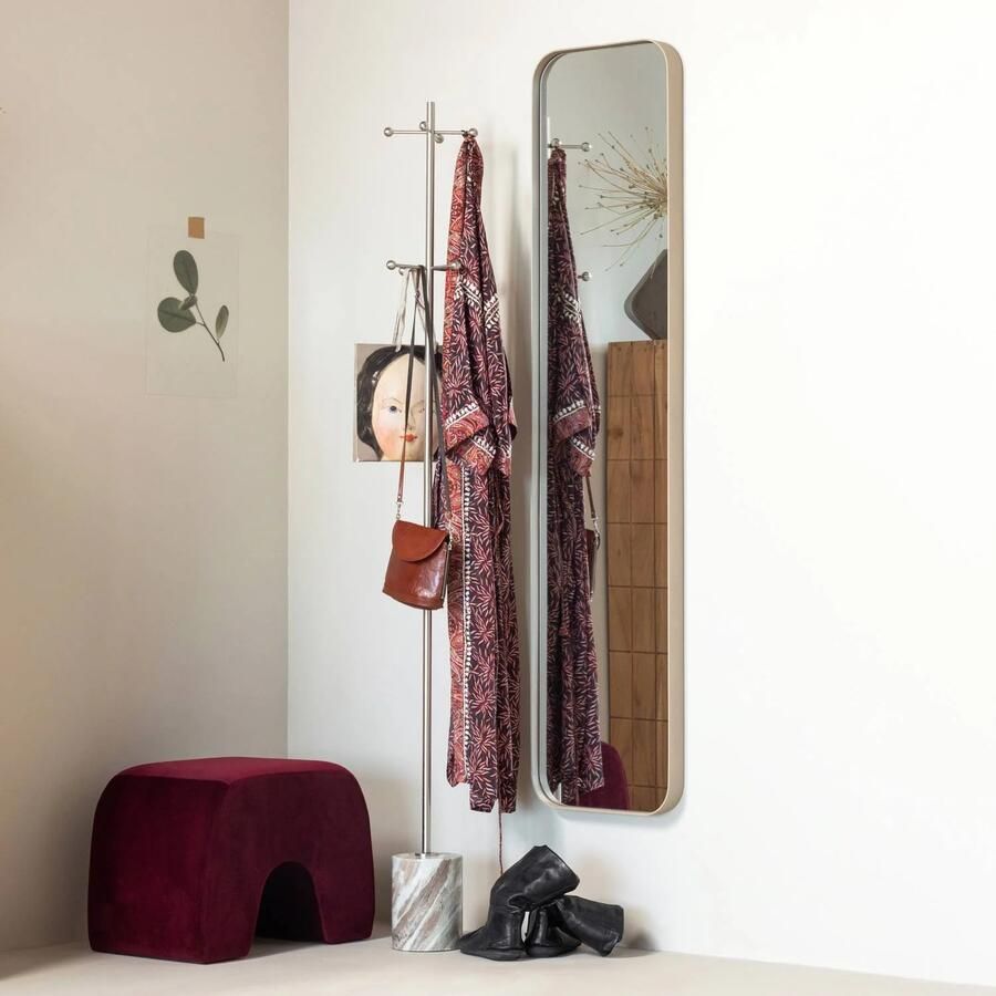 WOOOD Lucen Poef Velvet Bordeauxrood 40x54x37 - Foto 2