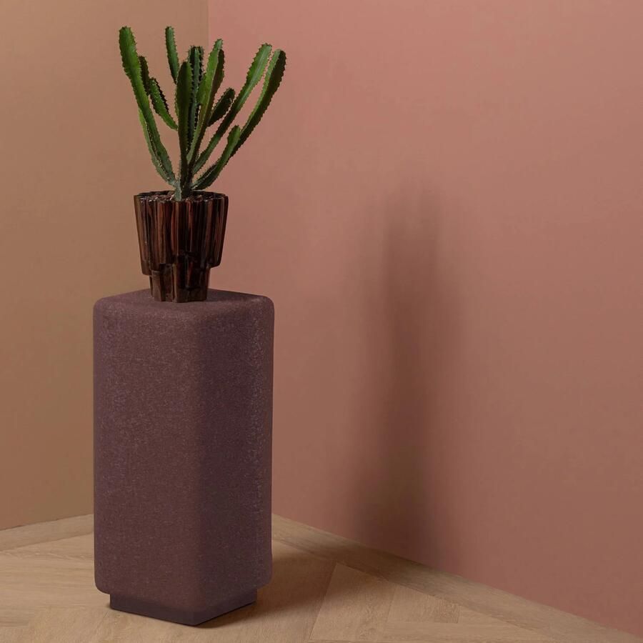 WOOOD Luen Plantenstandaard Metaal Bruin 70x30x30 - Foto 3