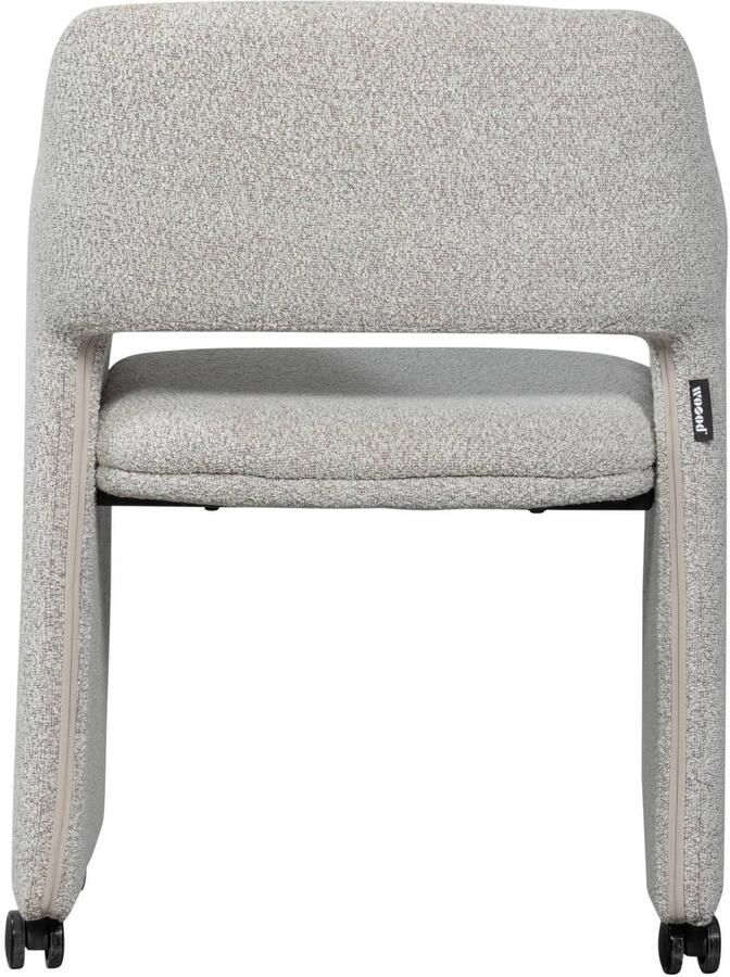 WOOOD Lyric Eetkamerstoel Met Wieltjes Melange Stof Greige Grey 79x59x58 cm - Foto 4