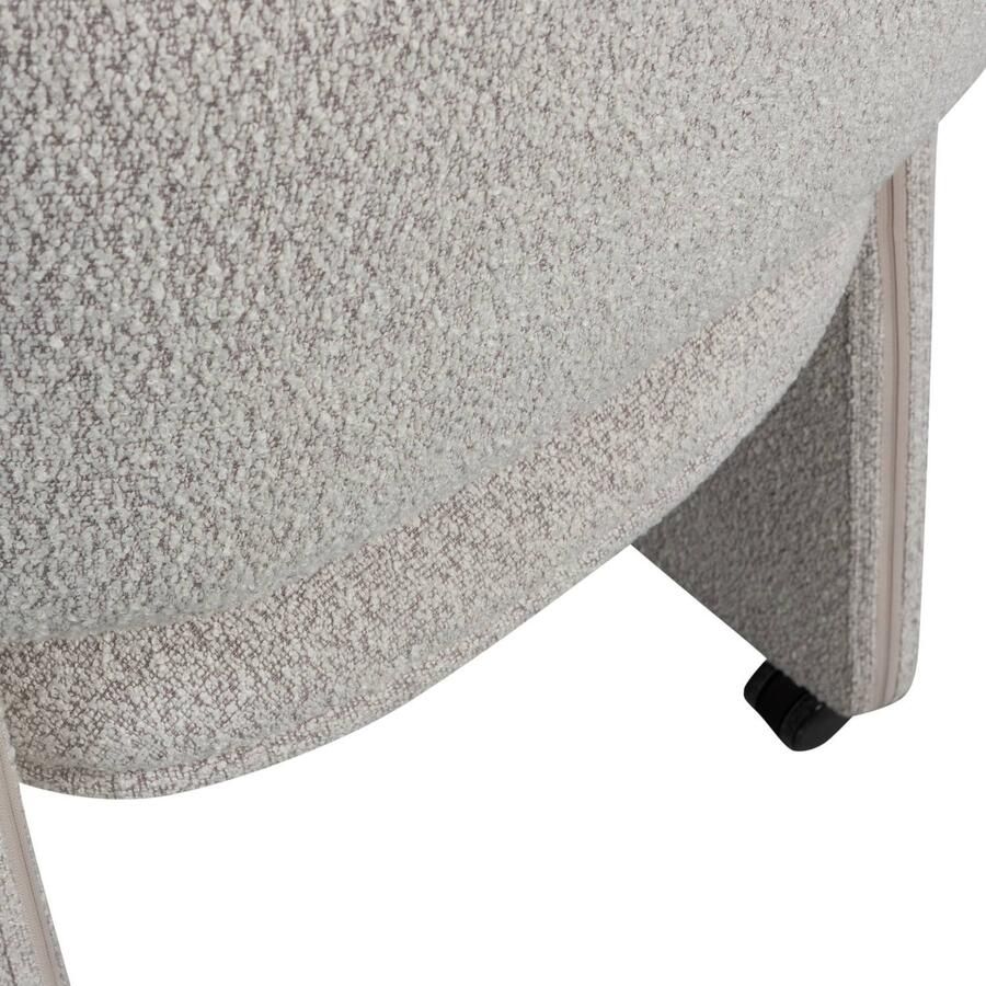 WOOOD Lyric Eetkamerstoel Met Wieltjes Melange Stof Greige Grey 79x59x58 cm - Foto 3