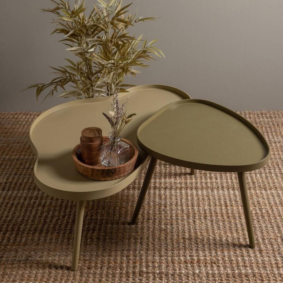 WOOOD Mae Bijzettafel Grenenhout MDF Alpaca Bruin 35x100x58 cm