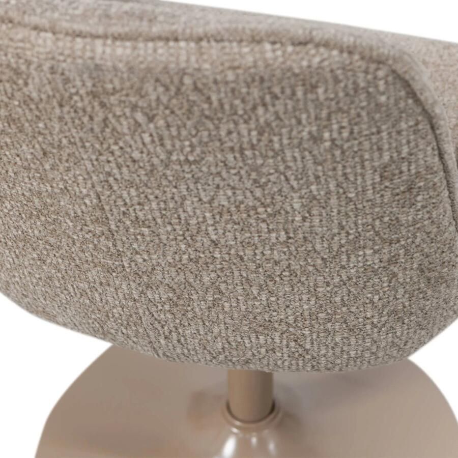 WOOOD Marten Barstoel in hoogte verstelbaar Geweven Stof Zand Beige 110x45x50 cm - Foto 2