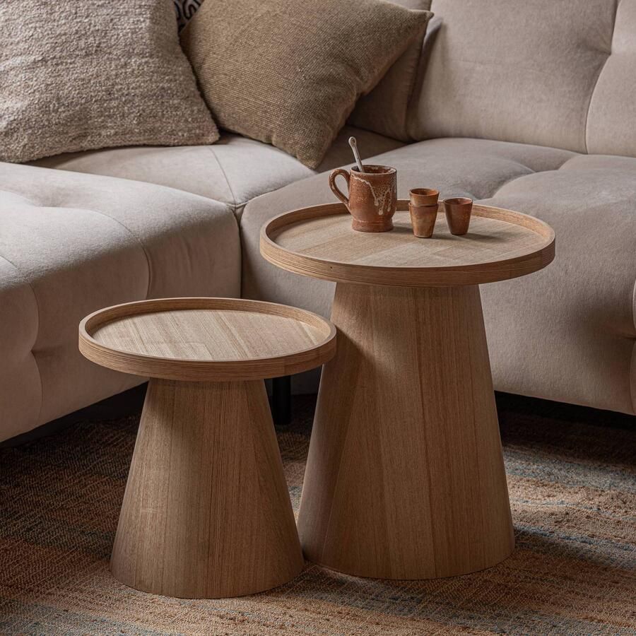 WOOOD Maud Bijzettafel Hout Naturel 50x45x45 cm