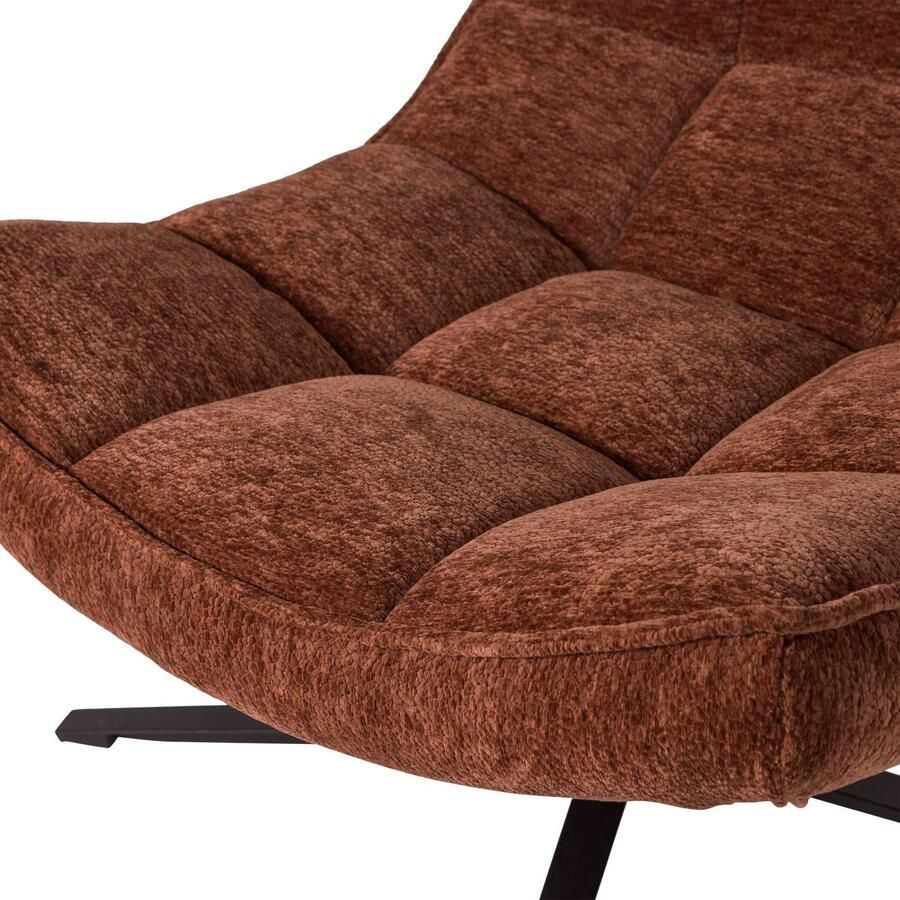 WOOOD Maudi Draaifauteuil Chenille Bruin 84x74x86 cm - Foto 3