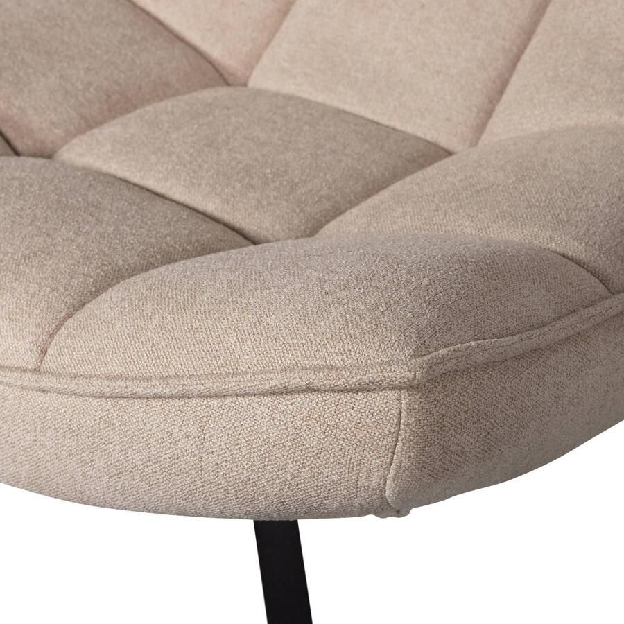 WOOOD Maudi Draaifauteuil Geweven Stof Metaal Naturel Zwart 84x74x86 cm - Foto 3
