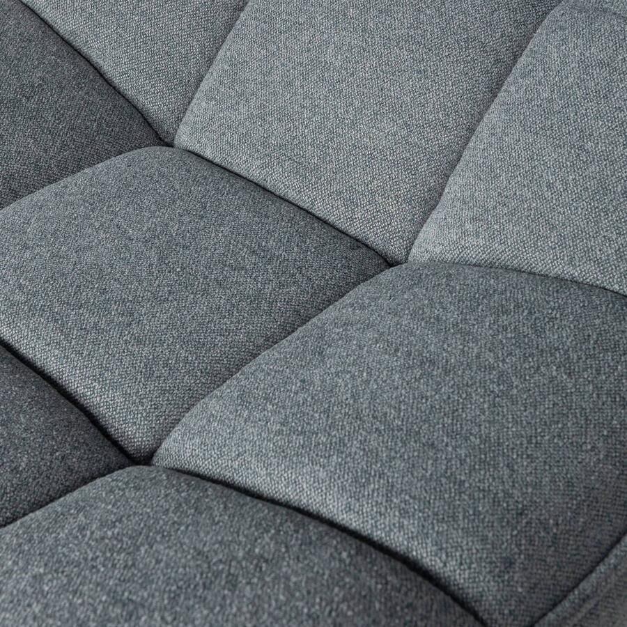 WOOOD Maudi Draaifauteuil Geweven Stof Metaal Blauw Steen Zwart 84x74x86 cm - Foto 3