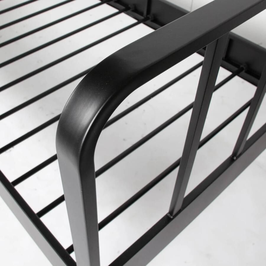 WOOOD Mees Bed Metaal Zwart 90x208x95