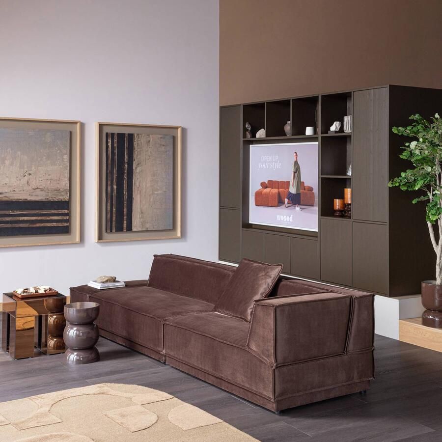 WOOOD Meggy Tv Opbergkast Grenen hout Middenbruin 215x160x40 - Foto 2