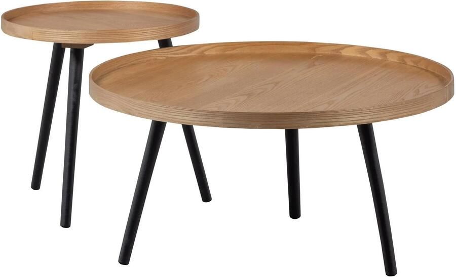 WOOOD Mesa Bijzettafel L 34xø60 cm Hout Bordeauxrood 34x60x60 - Foto 2