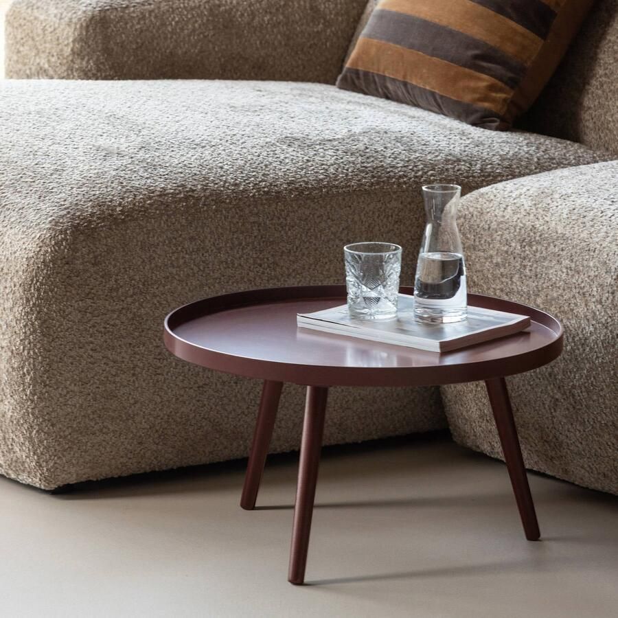 WOOOD Mesa Bijzettafel L 34xø60 cm Hout Bordeauxrood 34x60x60 - Foto 2