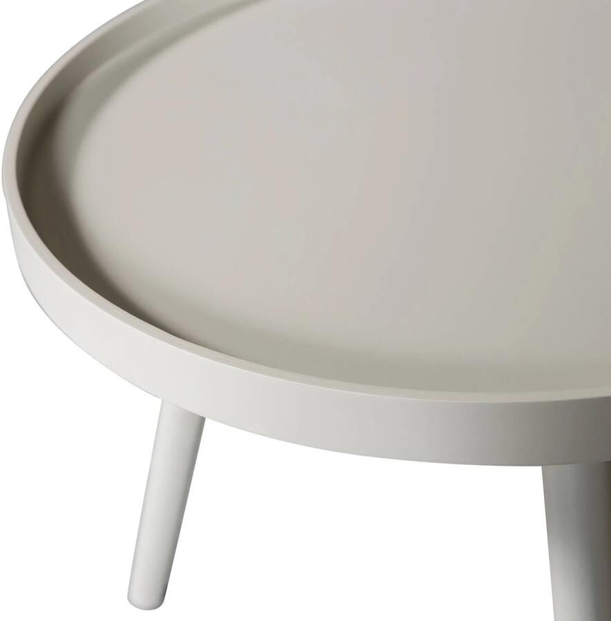 WOOOD Mesa Bijzettafel M MDF Tafelblad En Grenenhouten Poten Zand Beige 45 x Ø45 cm