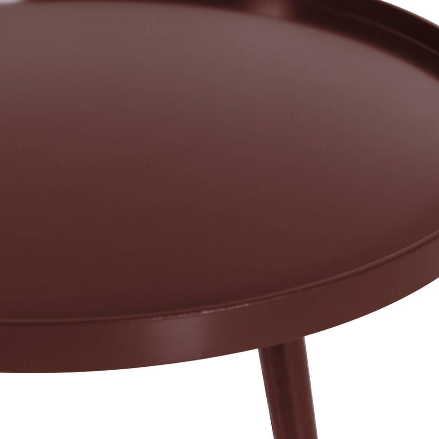 WOOOD Mesa Bijzettafel L 34xø60 cm Hout Bordeauxrood 34x60x60