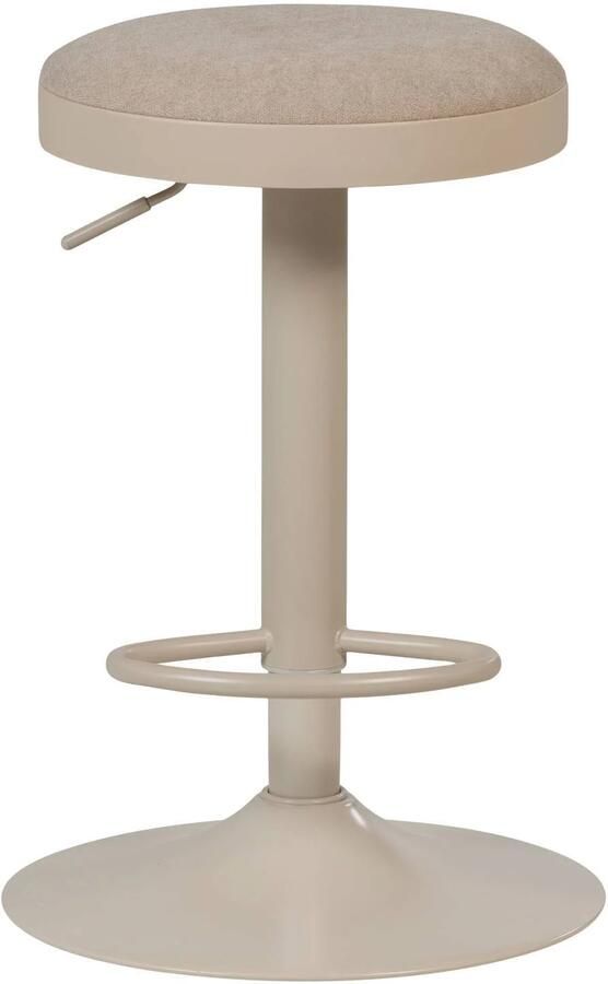 WOOOD Mevo Barstoel In Hoogte Verstelbaar Chenille Zand 82x42x42 - Foto 2