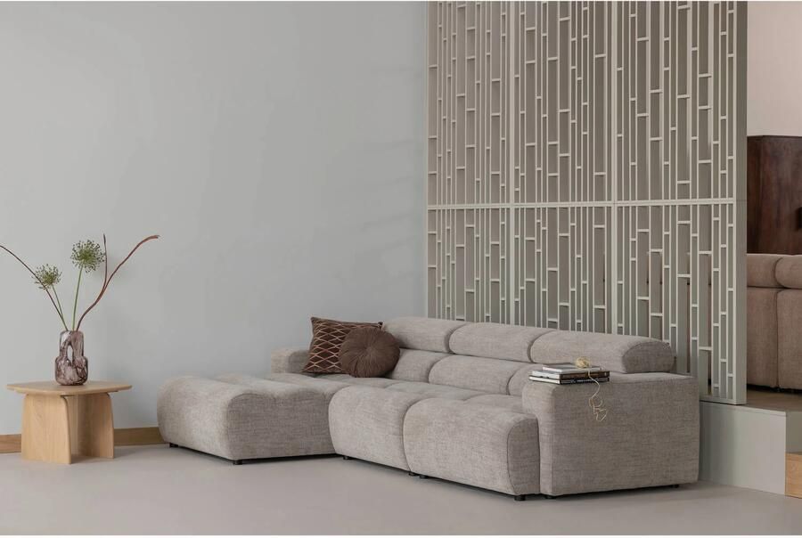 WOOOD Novi 1-Zits Element Bank Arm Rechts PES Naturel Melange
