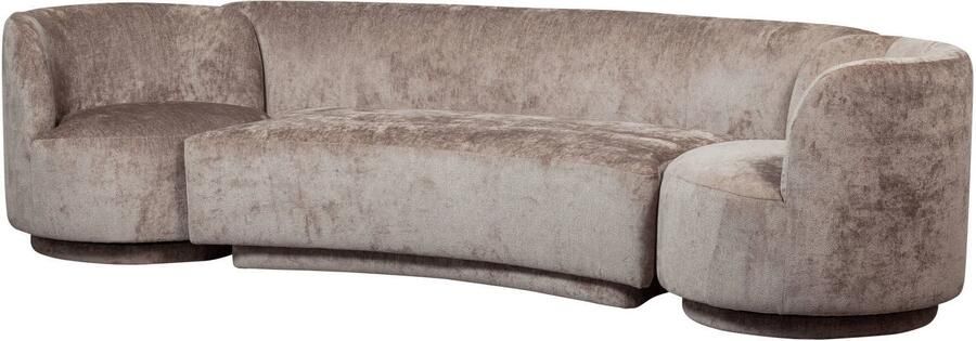 WOOOD Loungebank Combi-Popular: Bank + fauteuil met grof chenille gevoerd breedte 370 cm