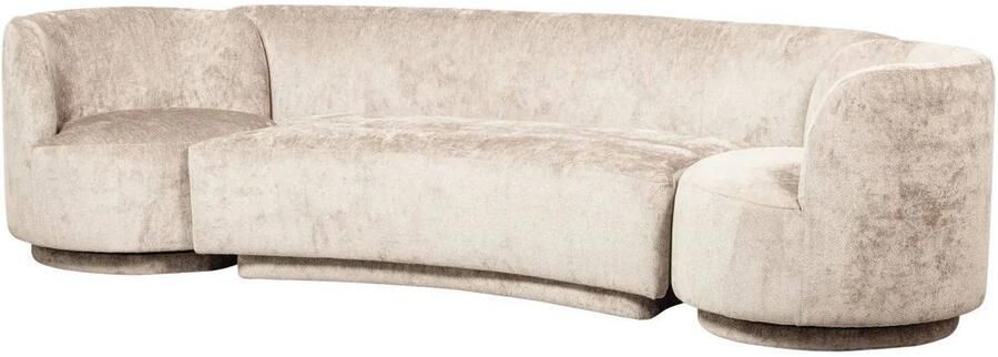 WOOOD Loungebank Combi-Popular: Bank + fauteuil met grof chenille gevoerd breedte 370 cm