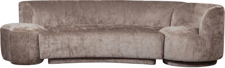 WOOOD Loungebank Combi-Popular: Bank + fauteuil + pouf Met grof chenille gevoerd breedte 345 cm - Foto 5