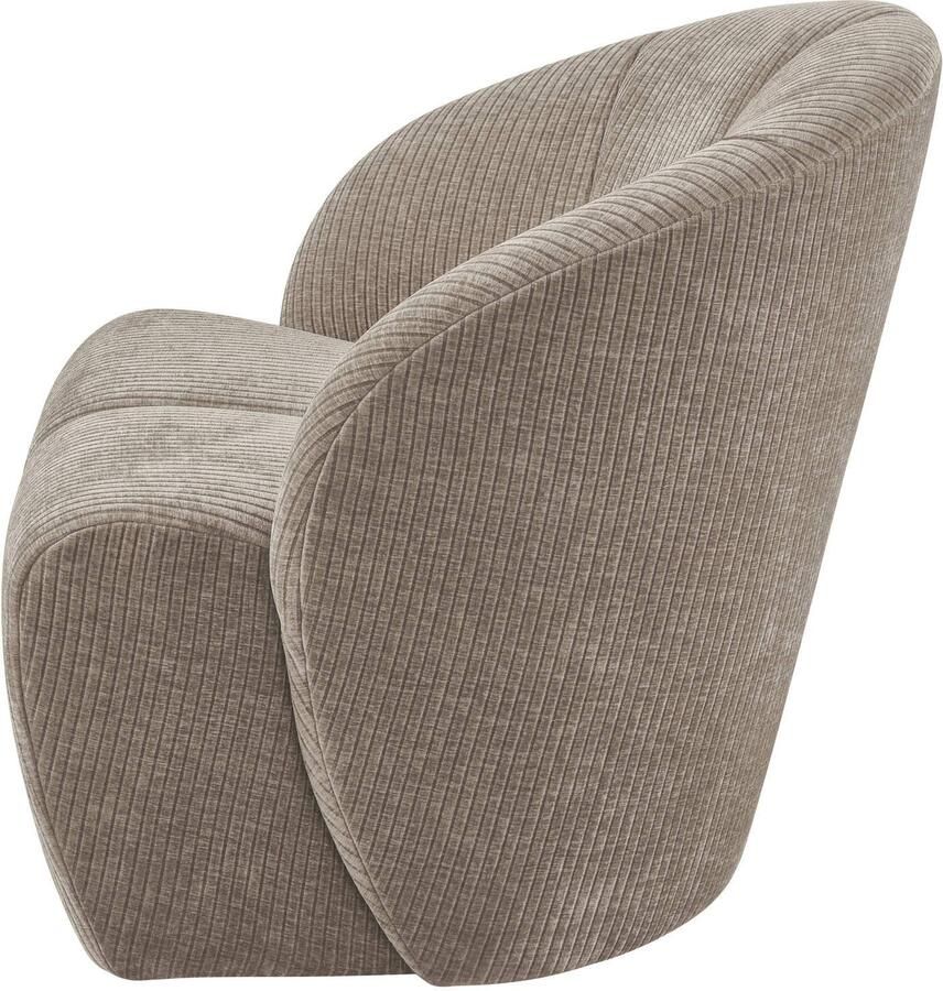 WOOOD draaifauteuil Mojo Geweven Ribstof Donker Zand 75x68x77 cm - Foto 3