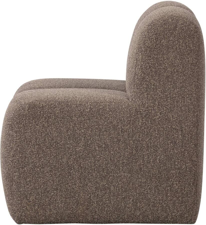 WOOOD Mojo Eetbankje Met Rugleuning Bouclé Stof Bruin Melange 83x84x73 cm - Foto 3