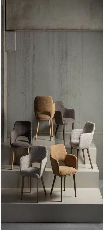 WOOOD Murat Eetkamerstoelen Houten Naturel Poot Geel Set van 2 - Foto 3