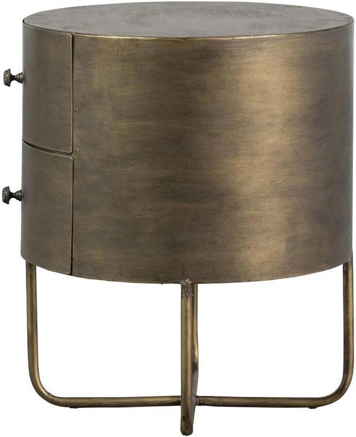 BePureHome Glossy Rond Kastje Met Twee Handige Lades Metaal Antique Brass 48x39x39 cm - Foto 5