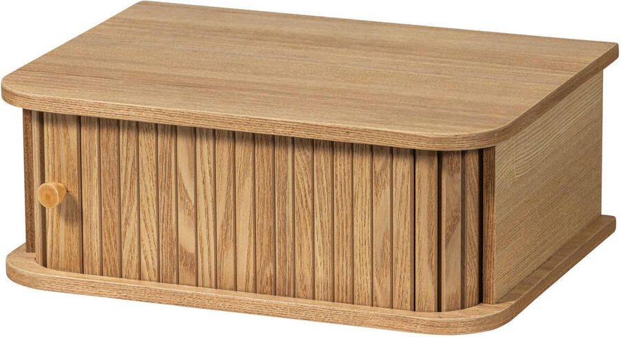 WOOOD Jena Nachtkastje Hangend Met Handige Opbergruimte Links Rechts Naturel Hout 15x40x30 cm
