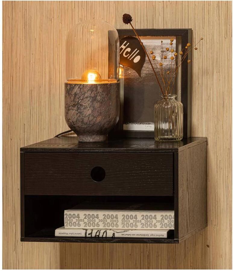 WOOOD Nancy Hangend Nachtkastje MDF Zwart 20x34x30 cm - Foto 3