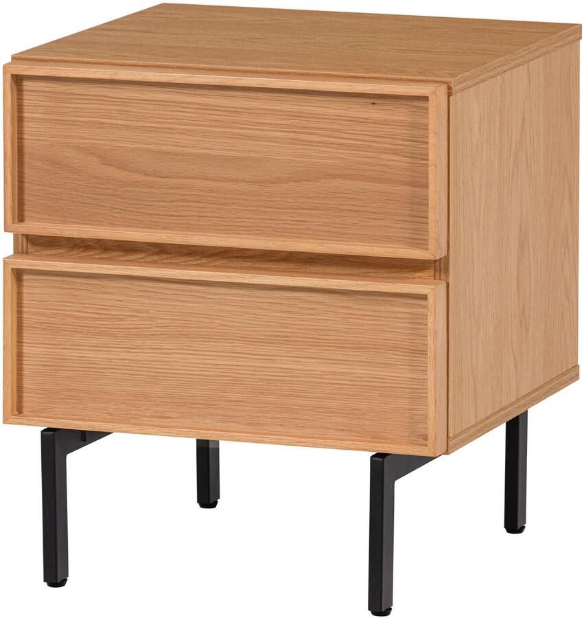 WOOOD Tours Ladekast Nachtkastje 2 Lades Melamine MDF Naturel