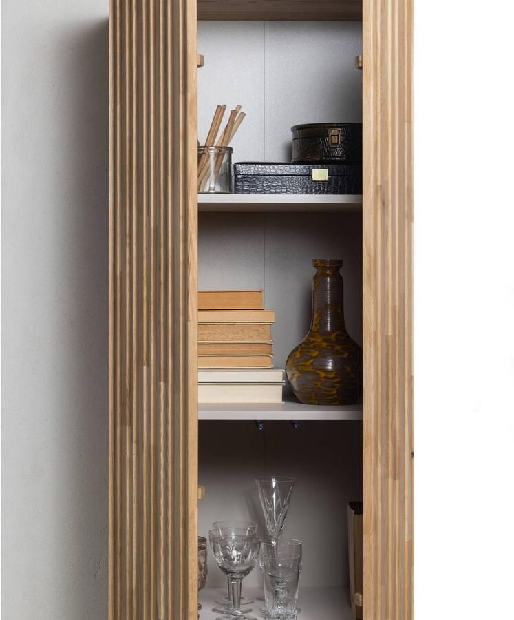 WOOOD Exclusive Opbergkast New Gravure Grenen 210 x 60cm Zwart Japandi - Foto 3