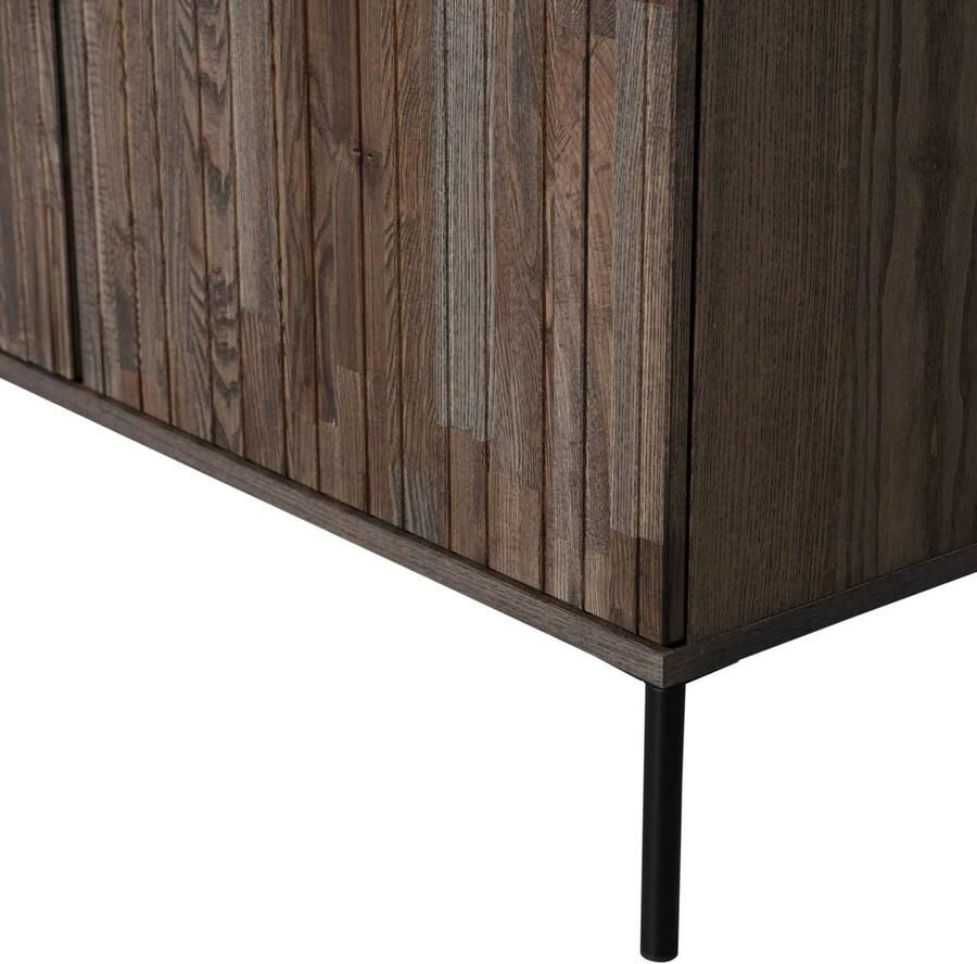 WOOOD Exclusive Wandkast New Gravure Essenhout 200cm Espresso Japandi - Foto 5