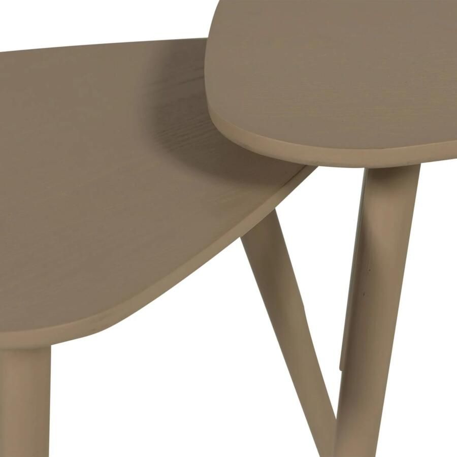 WOOOD Nila Bijzettafels Hout Zand Beige Set van 2 - Foto 2