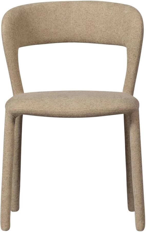 WOOOD Noble Eetkamerstoelen Polyester Zand Melange Set van 2 - Foto 3