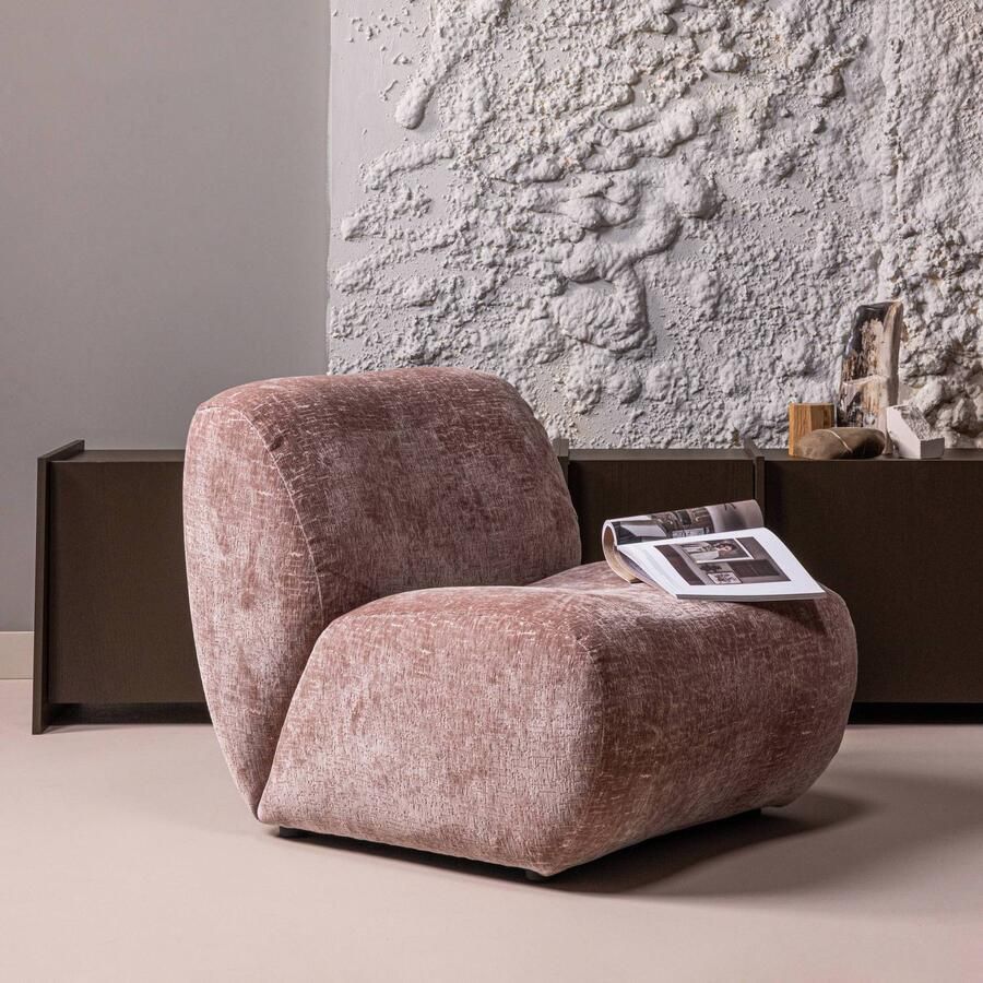 WOOOD Nomu Fauteuil Craquelé Velvet Lichtroze 74x76x92 cm - Foto 2