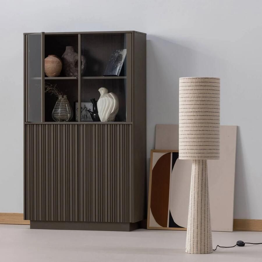 WOOOD Nova Lage Vitrinekast Grenen Truffel Bruin 172x102x40 - Foto 2