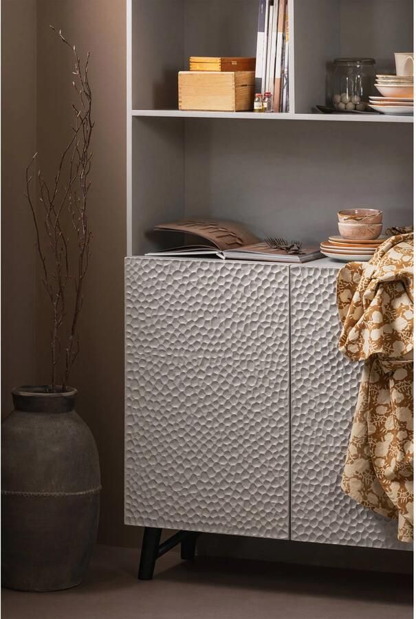 WOOOD Rek Carve Staande plank met 2 deuren met open vakken 2 deuren h 200 cm x b 90 cm - Foto 4