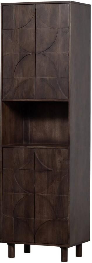 BePureHome DRAW 4-DEURS OPBERGKAST MET OPEN VAK MANGO HOUT WALNOOT - Foto 2
