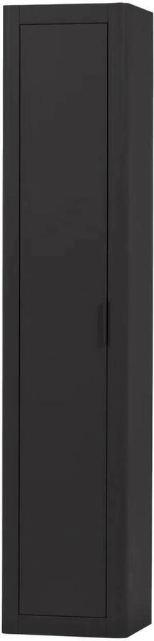WOOOD Gunnar Smalle Hoge Kast Grenen Matzwart 217x45x39
